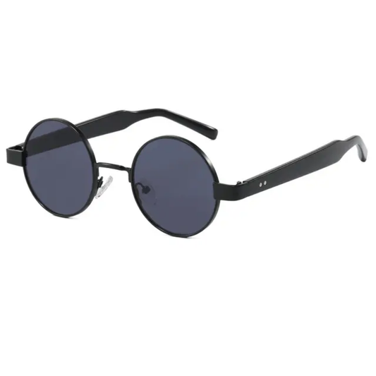 Jet Unisex Retro Round Metal Frame UV400 Sunglasses