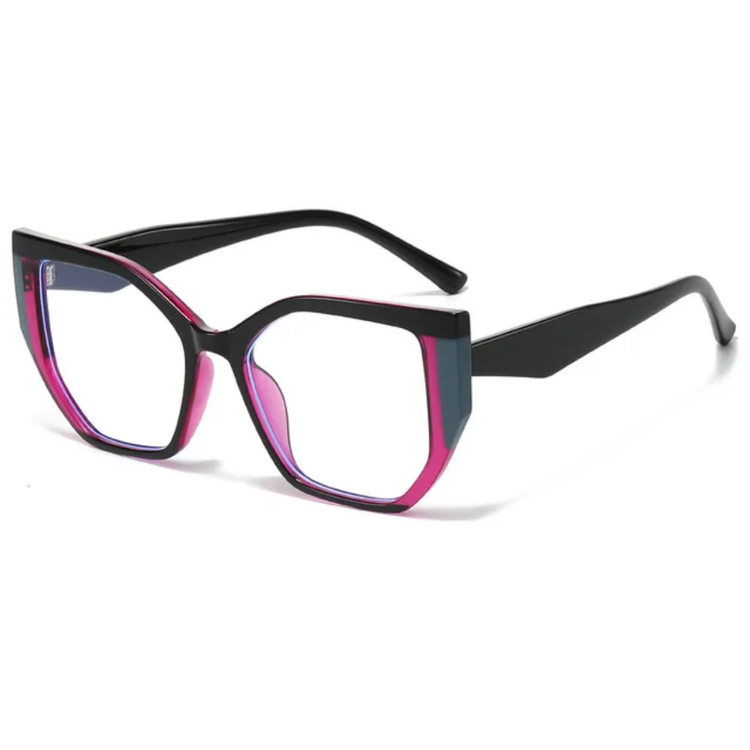 Circe Women's Anti-Blue Light Oversized Square Cat-Eye Glasses