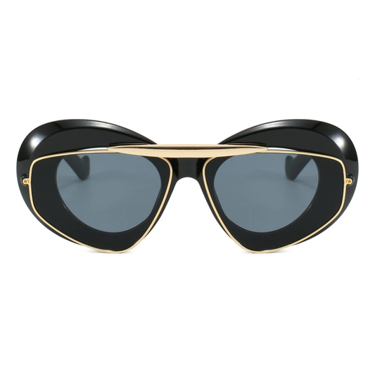 Paris Women's Retro Bold Frame Cat-Eye UV400 Sunglasses