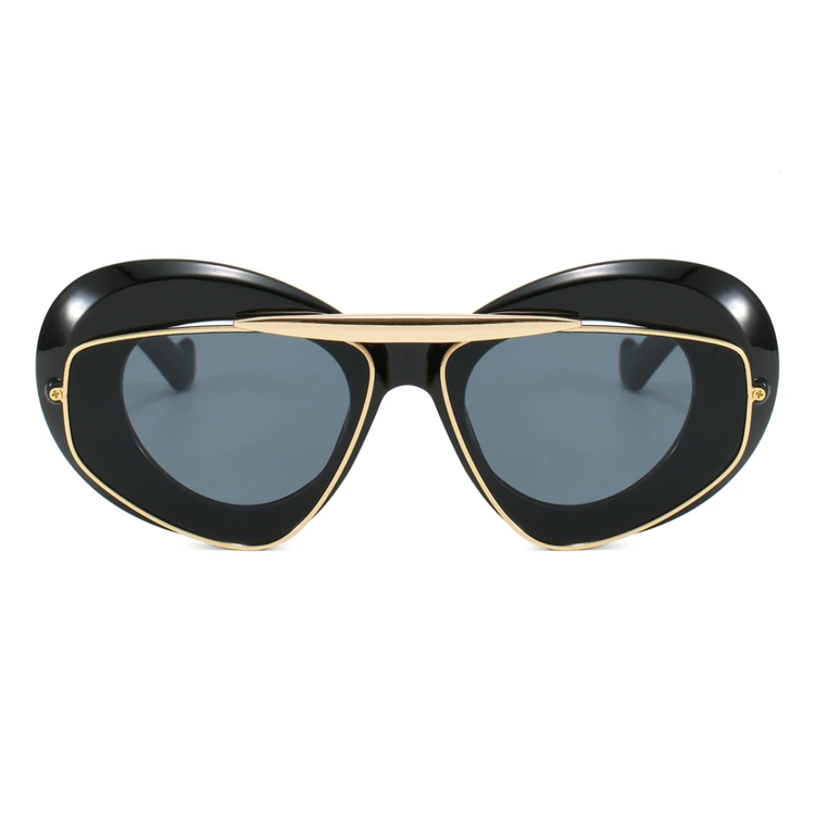 Paris Women's Retro Bold Frame Cat-Eye UV400 Sunglasses