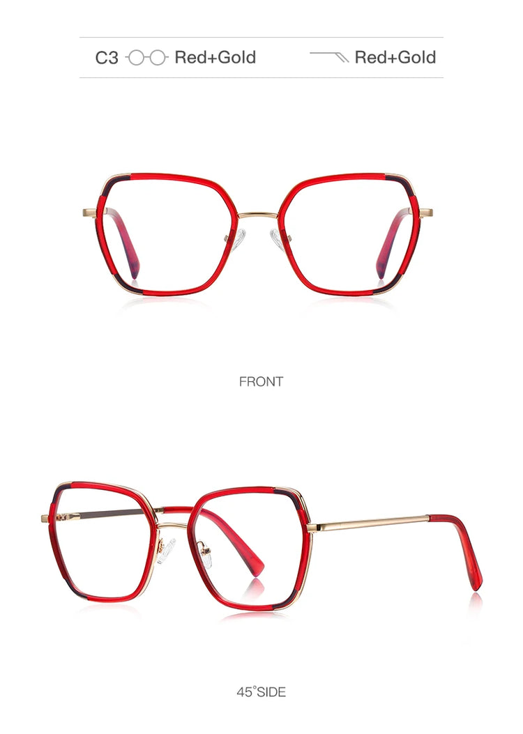 Rho Women's Oversized Square Frame Anti Blue Light Blocking Glasses