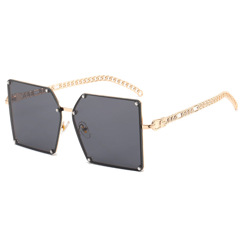 Fendi Metal Square Sunglasses in Metallic Gold